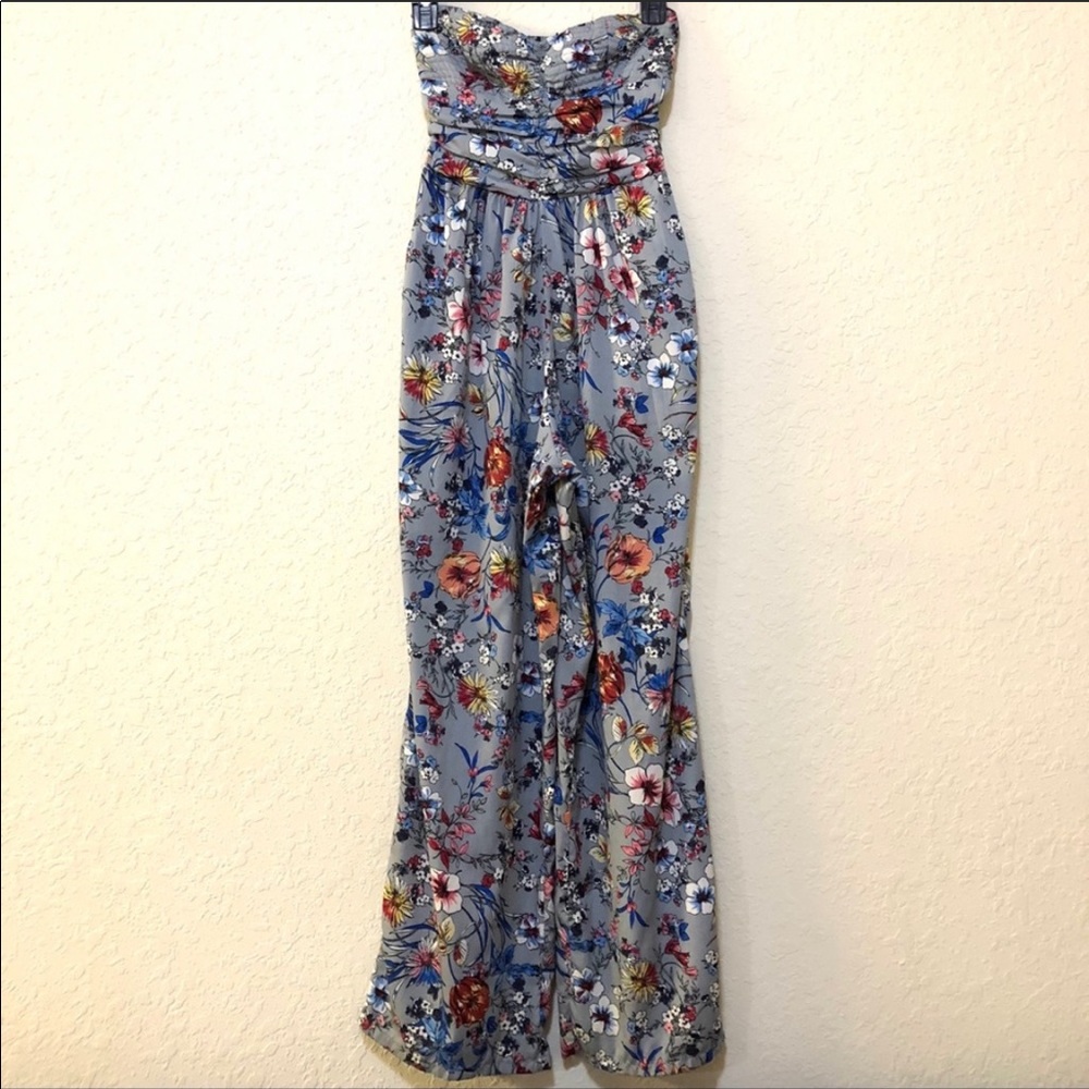 Strapless Floral Jumpsuit